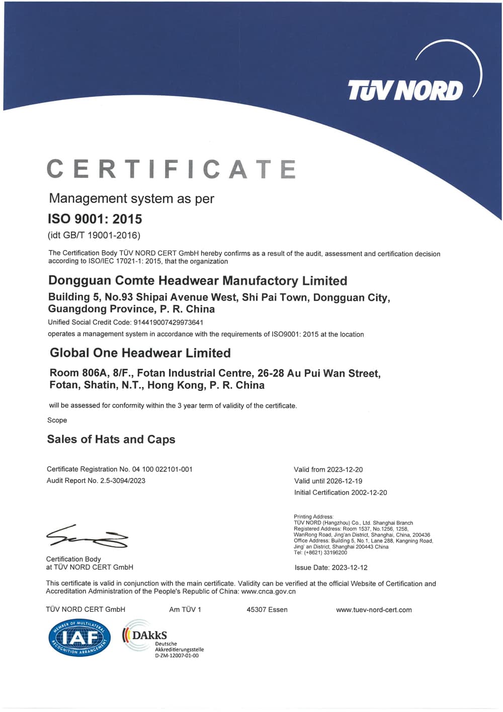 ISO 9001 Certificate 3